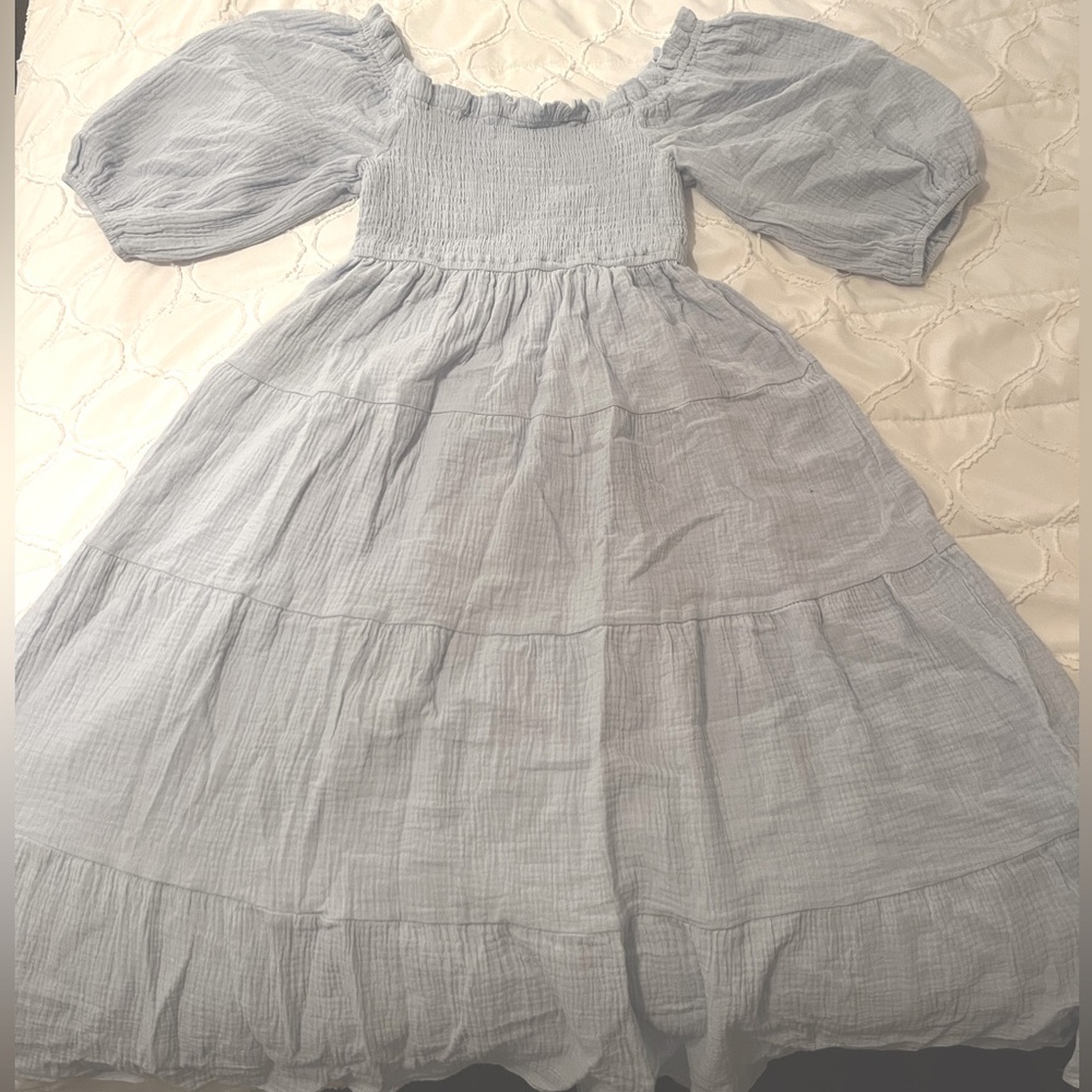 Blue Sun/Spring Dress, Long, Puffy Sleeves